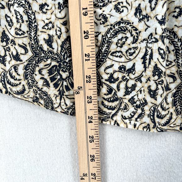 FIGUE Tamara Top Womens Large Cream Black Printed Off the Shoulder Blouse Cotton - Picture 13 of 13